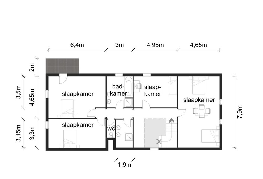 Grondplan verdieping